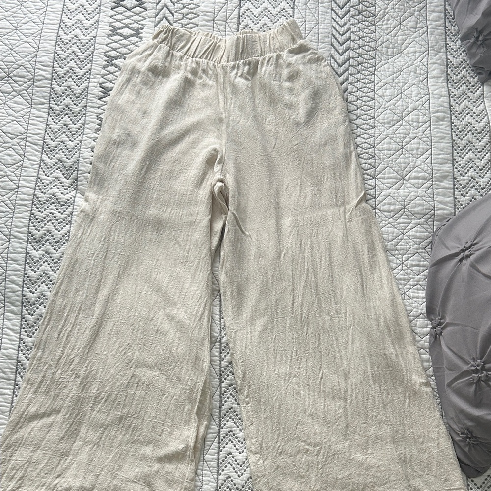 J.Renee Cream Wide-Leg Pants